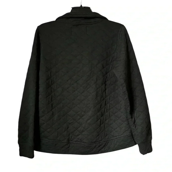 Modern Canvas  Black Quilted Collared Buttons Pullover Jacket Medium - Picture 2 of 4